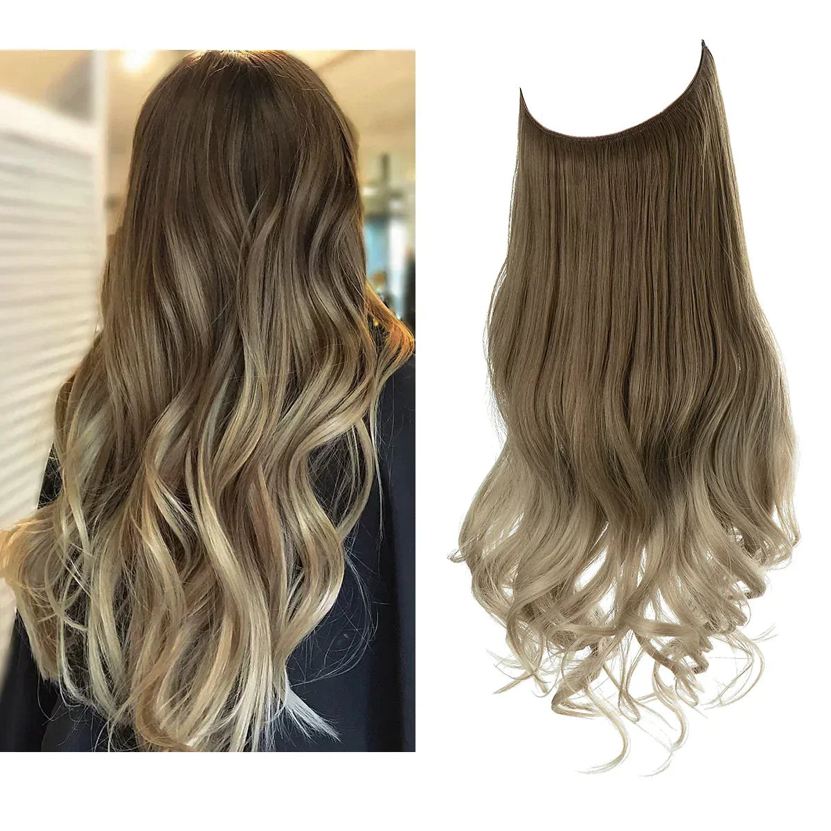 Extensions lisses en cheveux naturels 35 à 45 cm