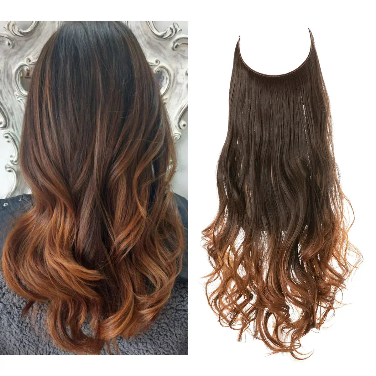Extensions lisses en cheveux naturels 35 à 45 cm