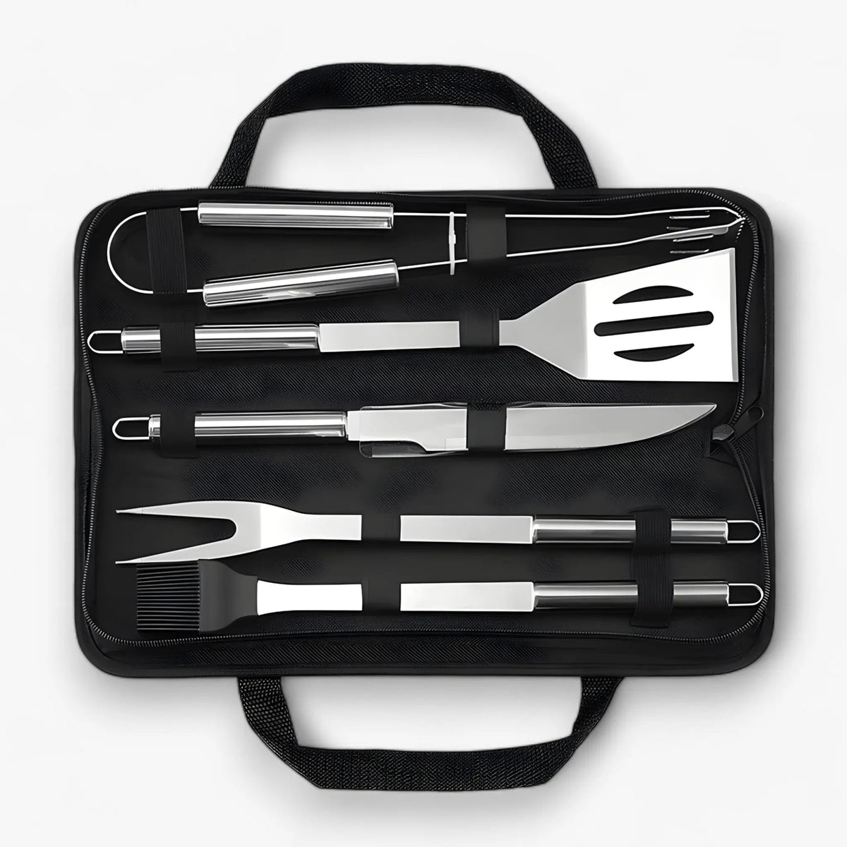 Ensemble d’ustensiles de barbecue en inox avec sac de transport