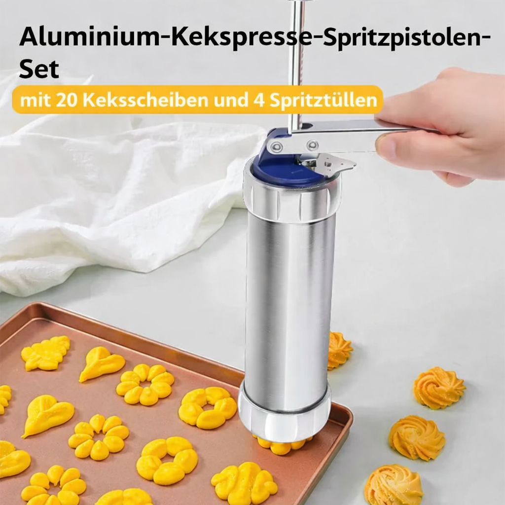 Presse à biscuits avec 20 formes et 4 douilles