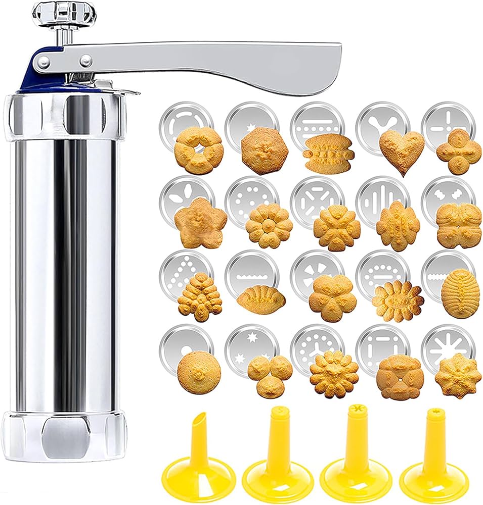 Presse à biscuits avec 20 formes et 4 douilles