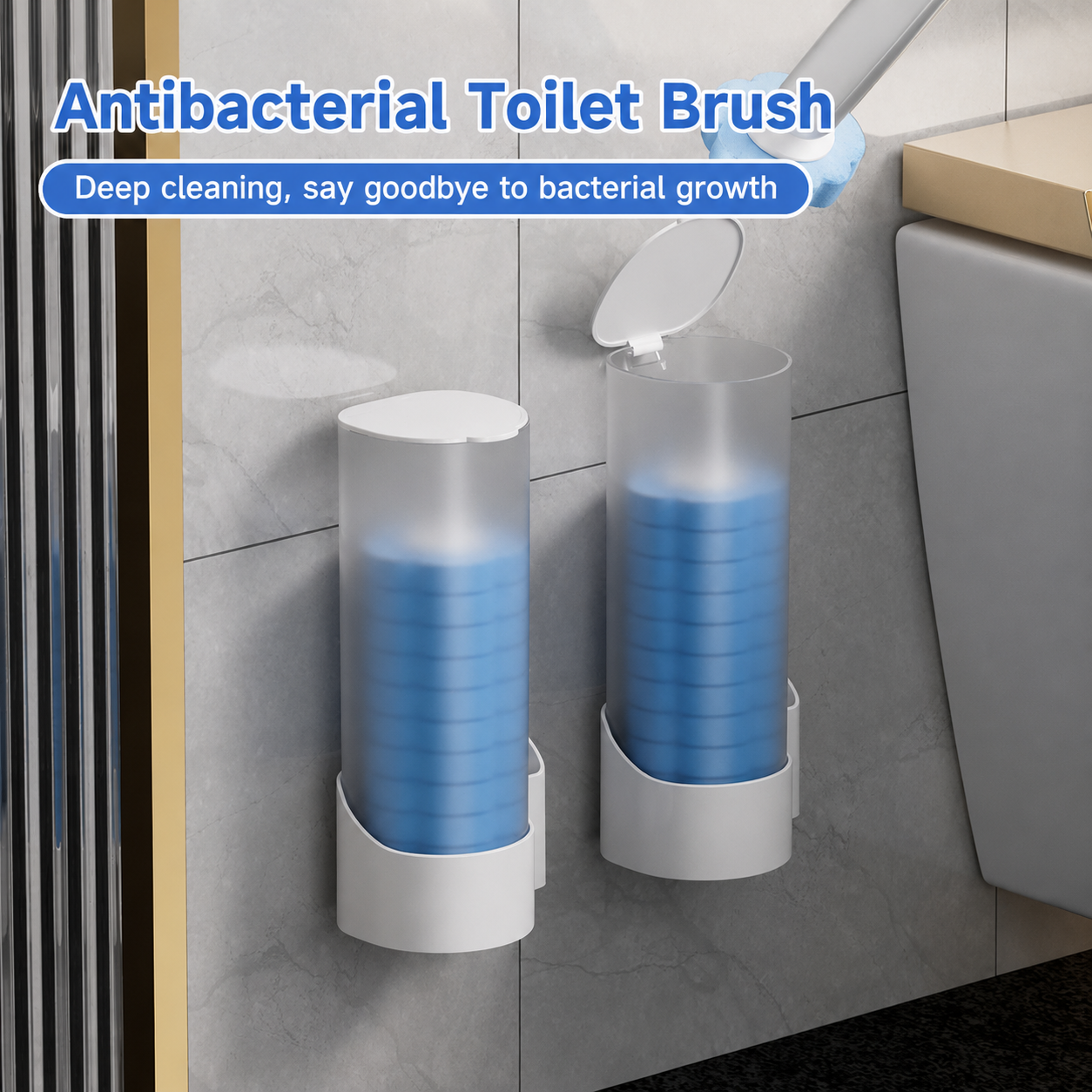 Kit brosse WC jetable avec têtes prédosées