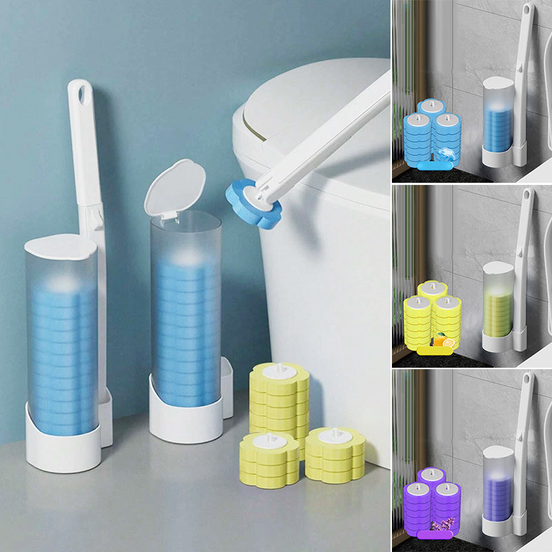 Kit brosse WC jetable avec têtes prédosées