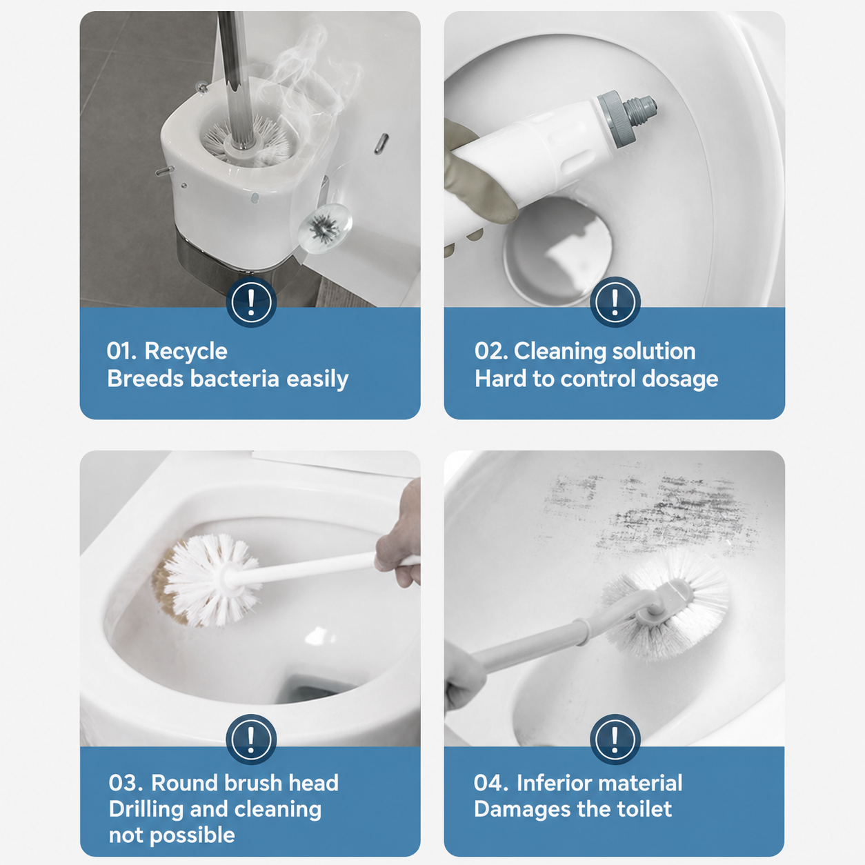 Kit brosse WC jetable avec têtes prédosées