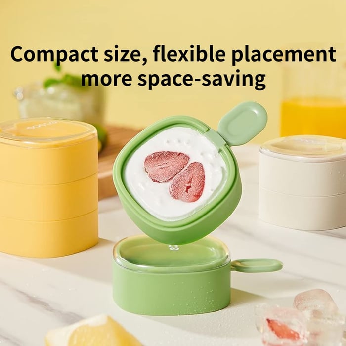 Moules à glaces en silicone avec couvercle, lot de 2