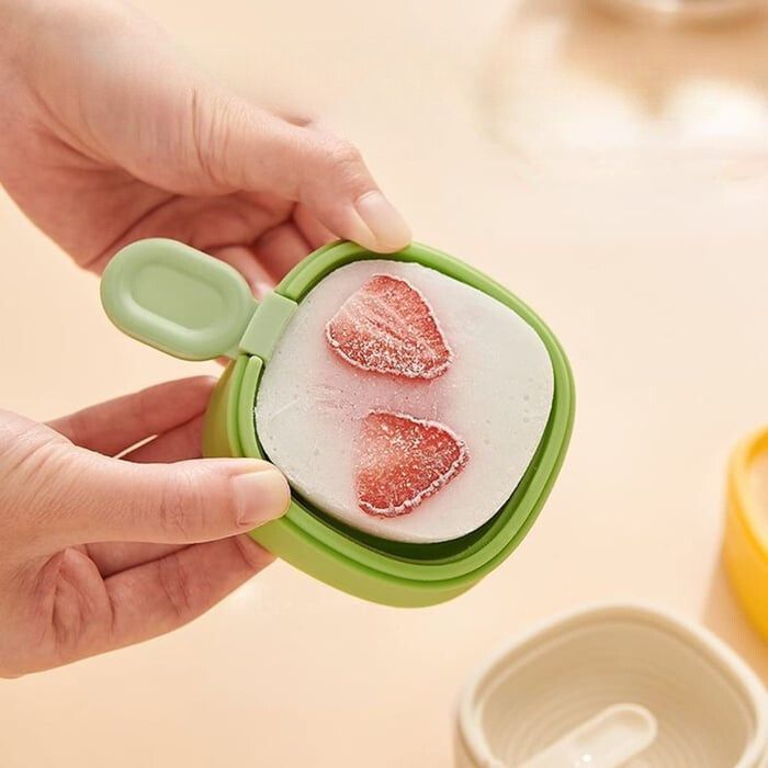 Moules à glaces en silicone avec couvercle, lot de 2