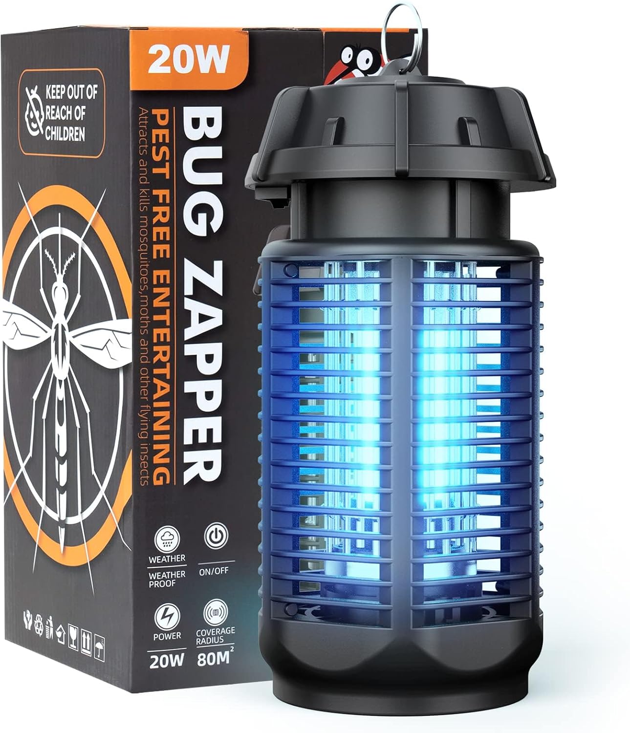 Piège à insectes électrique UV intérieur/extérieur