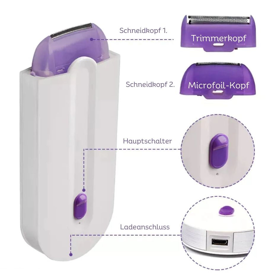 Rasoir électrique pour visage et corps rechargeable USB