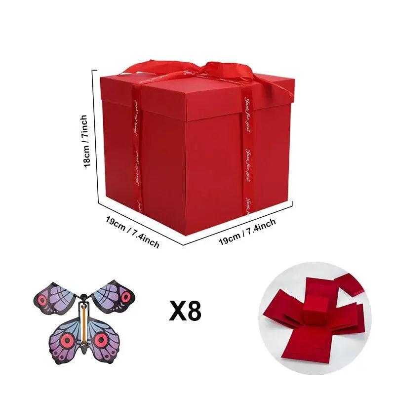 Boîte cadeau dépliante avec 8 papillons