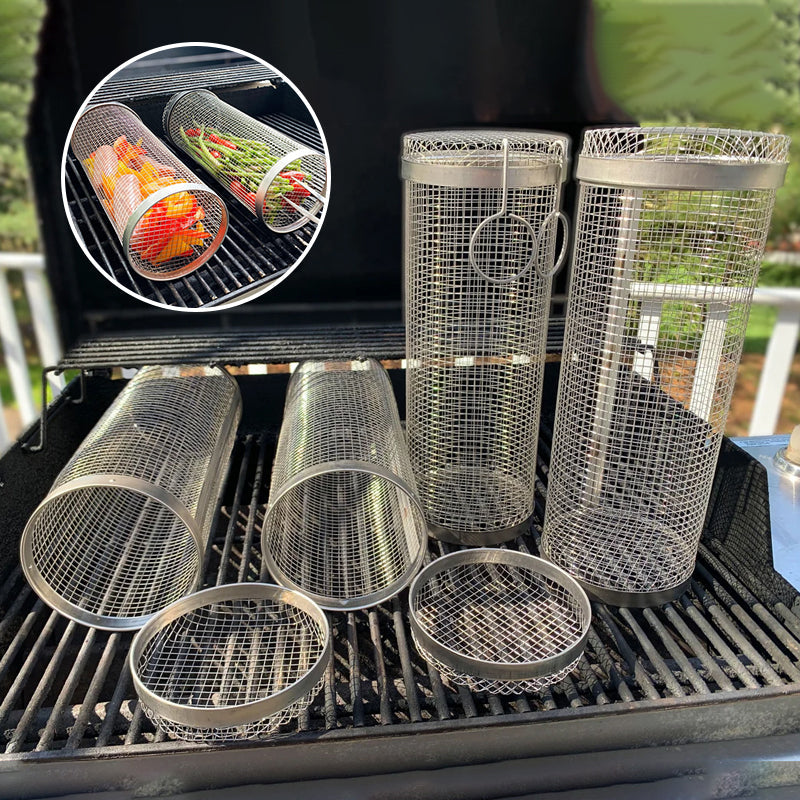 Panier rotatif pour barbecue – Rôtissoire à légumes en acier inoxydable 304 – image 2
