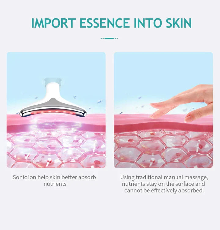 Appareil de massage du visage et du cou avec LED