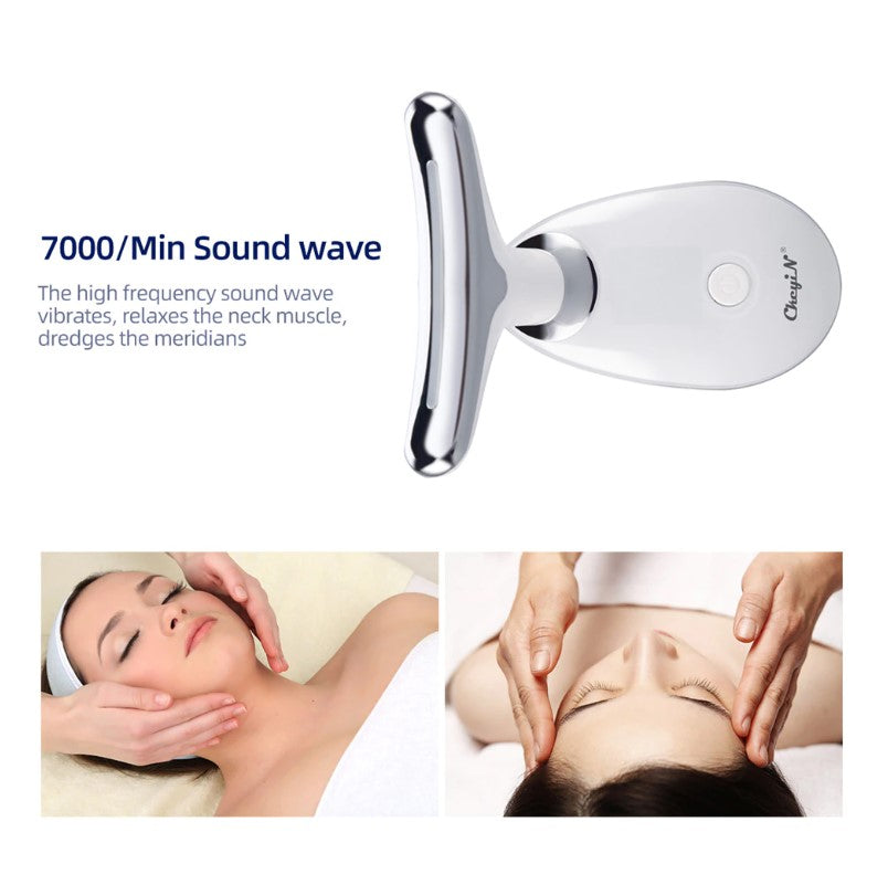 Appareil de massage du visage et du cou avec LED