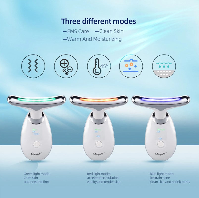 Appareil de massage du visage et du cou avec LED