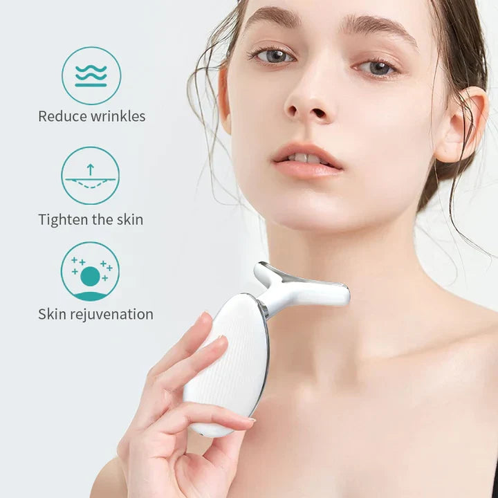 Appareil de massage du visage et du cou avec LED
