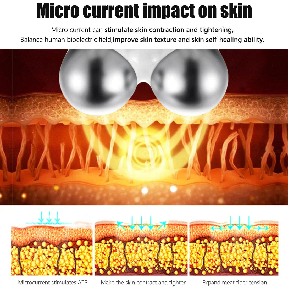 Appareil de massage facial à microcourants