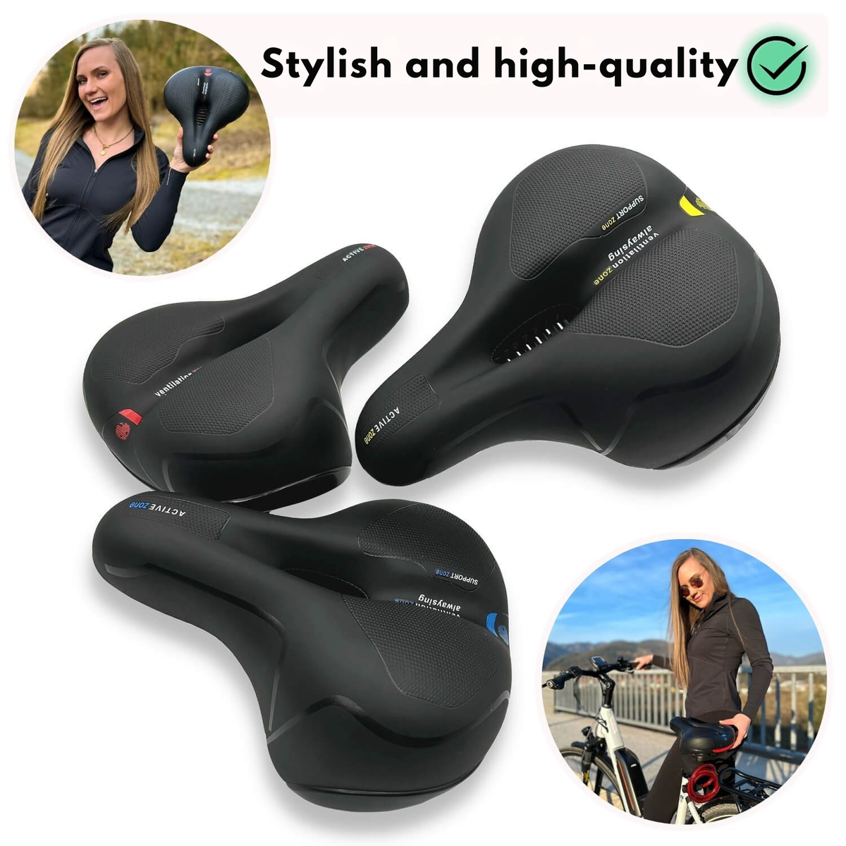 Selle de vélo rembourrée en mousse à mémoire de forme