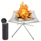 Support de feu de camp pliable en acier