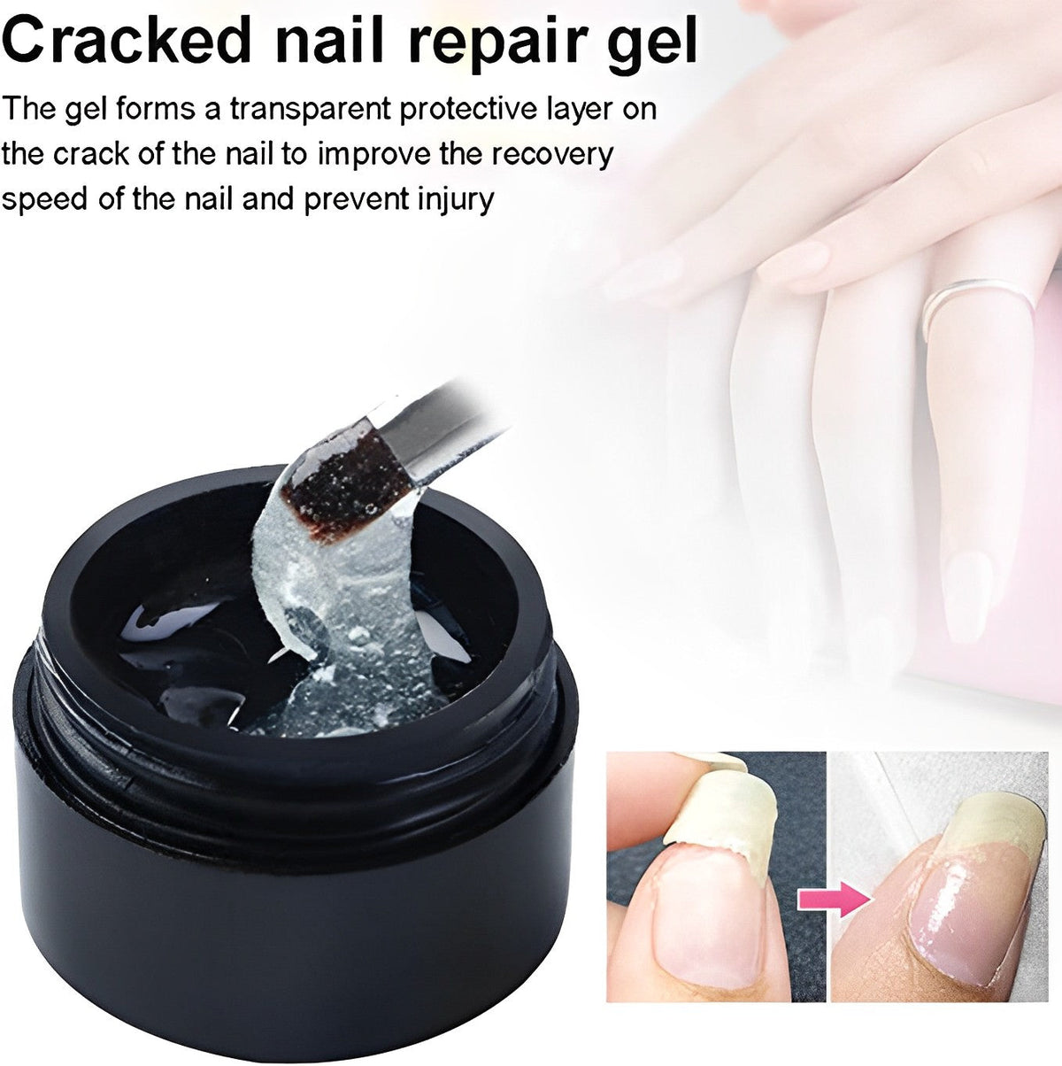 Gel transparent de renforcement des ongles, 5 ml