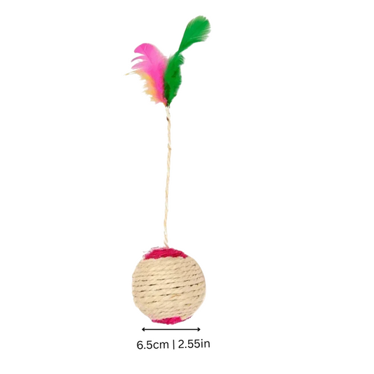 Felineau Balles Sisal avec Plumes pour Chat - Lot de 5
