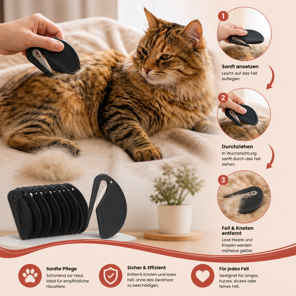 Peignes démêlants inox pour chien et chat, lot de 10