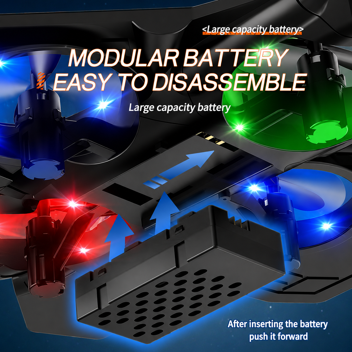 Avion télécommandé rechargeable USB avec LED et figures à 360°