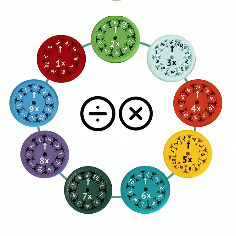 Lot de 9 jouets rotatifs pour exercices de calcul