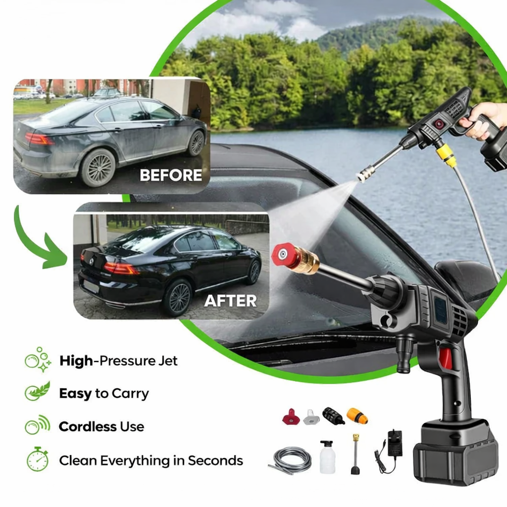 Nettoyeur haute pression à batterie avec accessoires