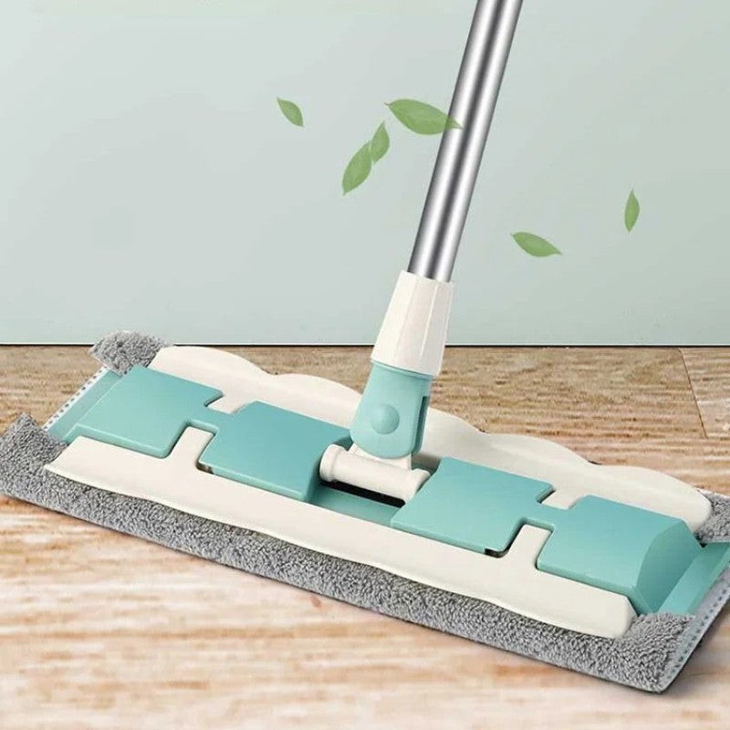 Balai plat télescopique pour sols secs et humides