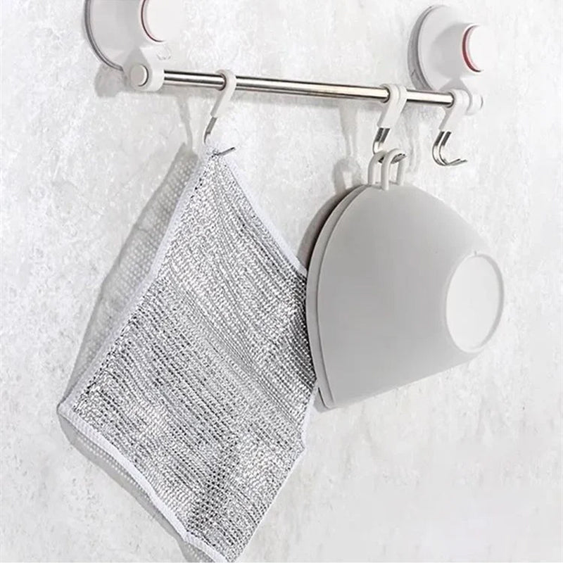 Lot de 4 lavettes métalliques de nettoyage, 20 × 20 cm