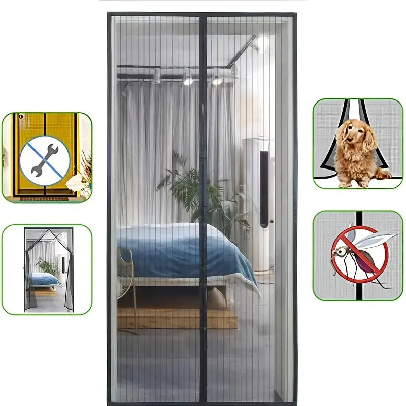 Moustiquaire de porte à fermeture magnétique