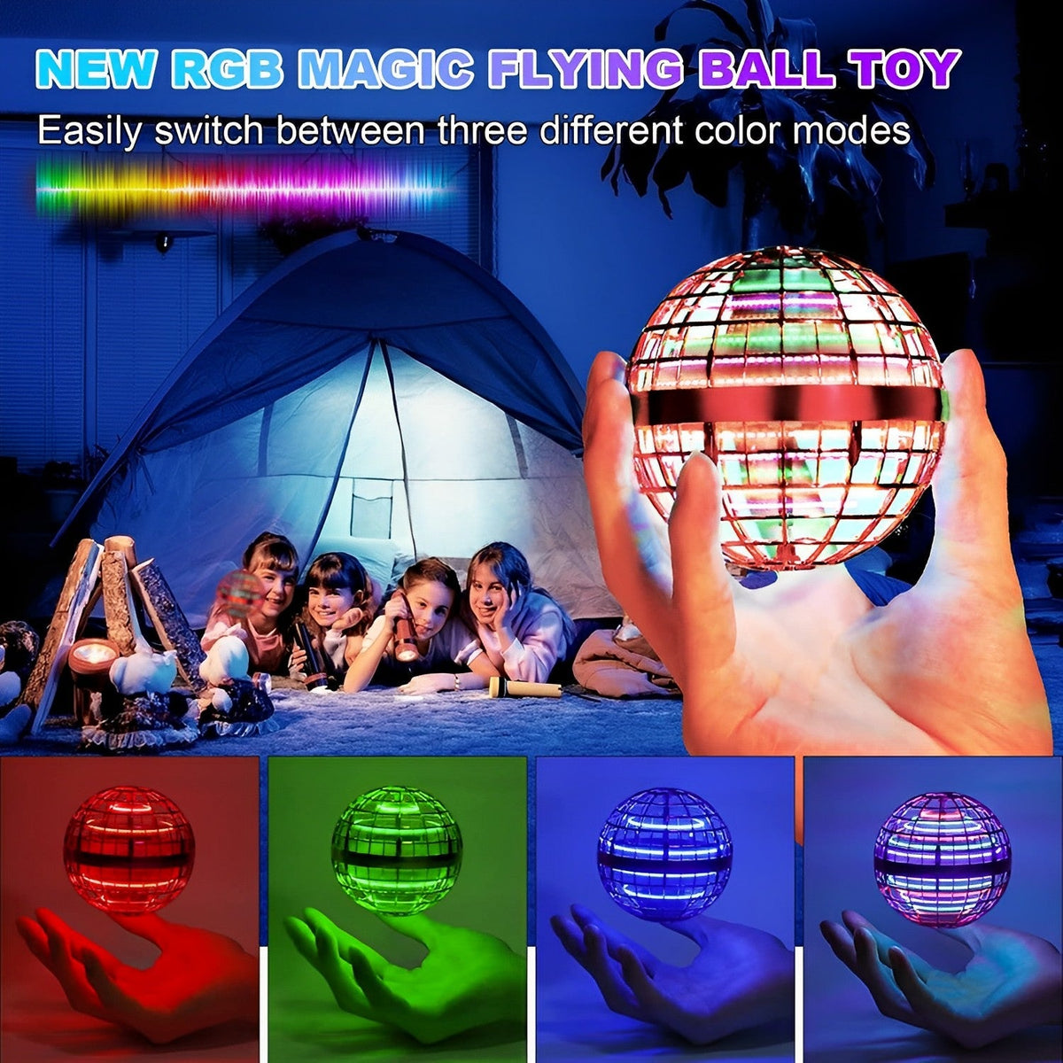 Balle volante rechargeable par USB en plastique