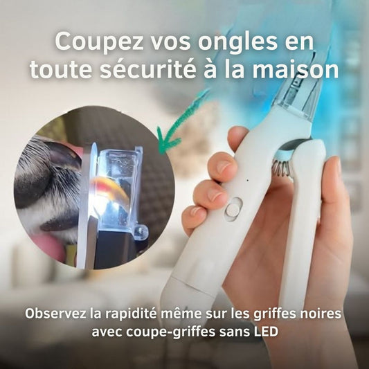 Coupe-Griffes et Lime Électrique 2-en-1 avec LED