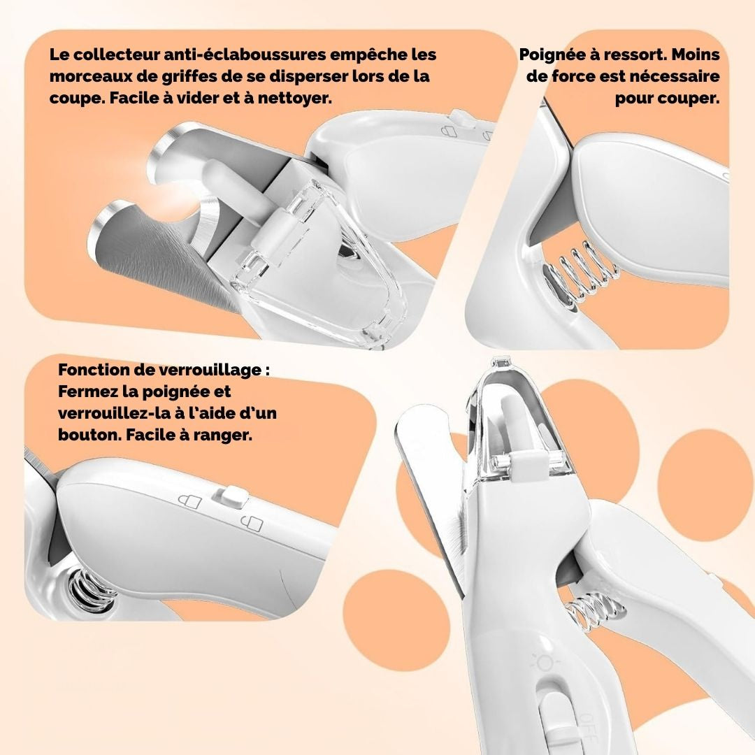 Coupe-Griffes et Lime Électrique 2-en-1 avec LED