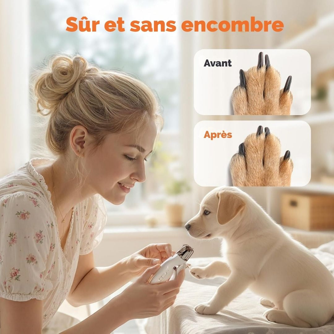 Coupe-Griffes et Lime Électrique 2-en-1 avec LED