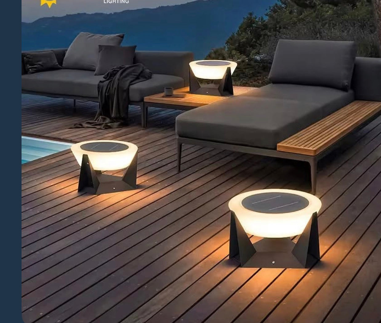 Grande lanterne solaire de sol 38 cm – 3000 K – image 2