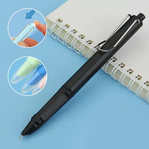 Lot de 3 stylos-plume rétractables à bouton