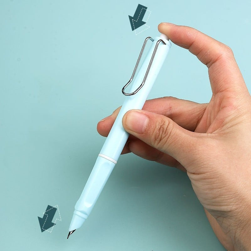 Lot de 3 stylos-plume rétractables à bouton