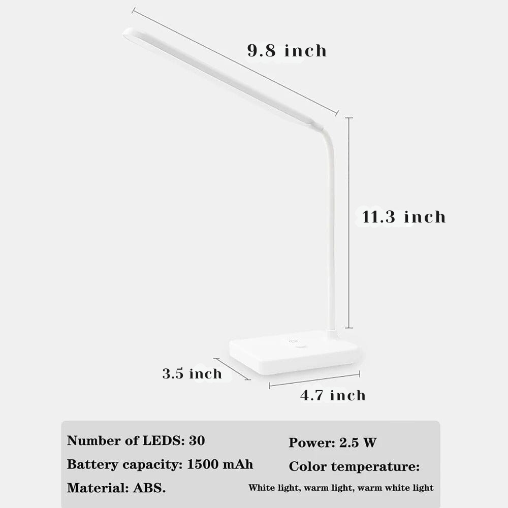 Lampe de bureau à bras flexible et lumière tactile réglable