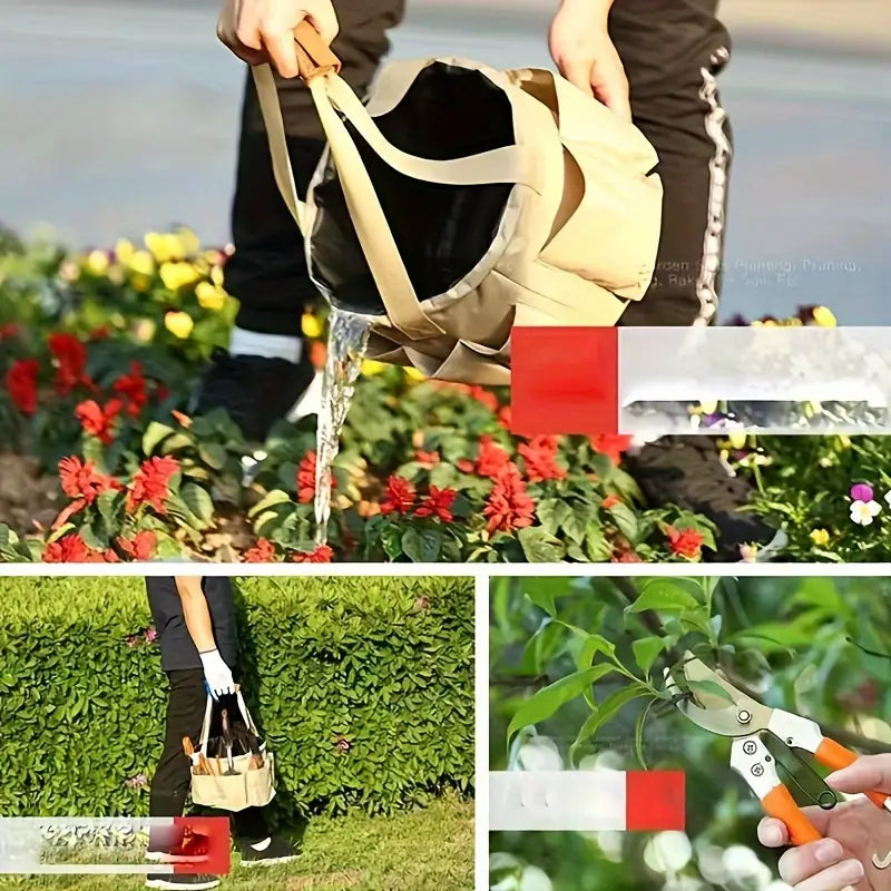 Outils de jardinage en métal avec sac de transport, 10 pièces