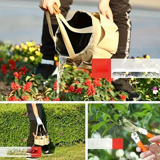 Outils de jardinage en métal avec sac de transport, 10 pièces