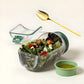 Boîte à salade en verre à ouverture latérale et compartiment sauce