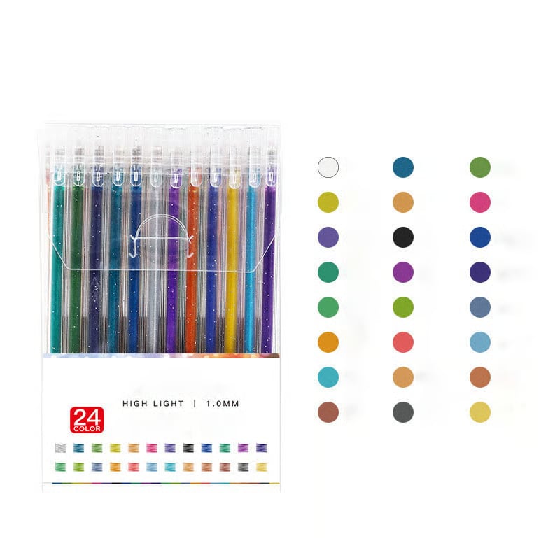 Stylos gel pailletés à pointe bille pour dessin et écriture