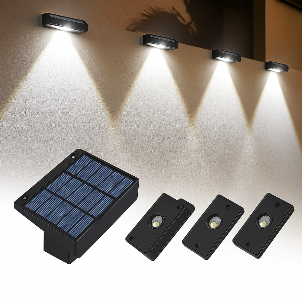 Lampe solaire de jardin à éclairage automatique, 12 × 4 cm