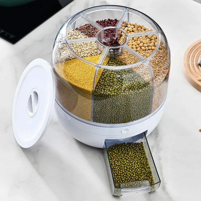 Distributeur rotatif pour céréales et aliments secs