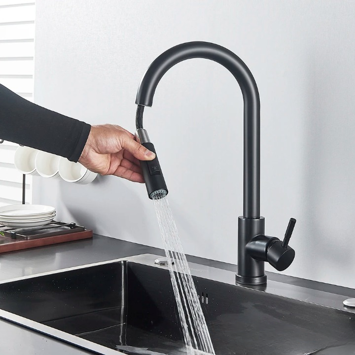 Robinet de cuisine en acier inoxydable à commande tactile