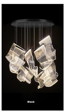 Lustre LED doré à 6 lumières avec base ronde – image 35