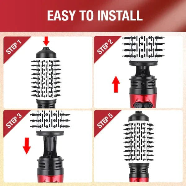 Brosse soufflante rotative avec 2 brosses interchangeables