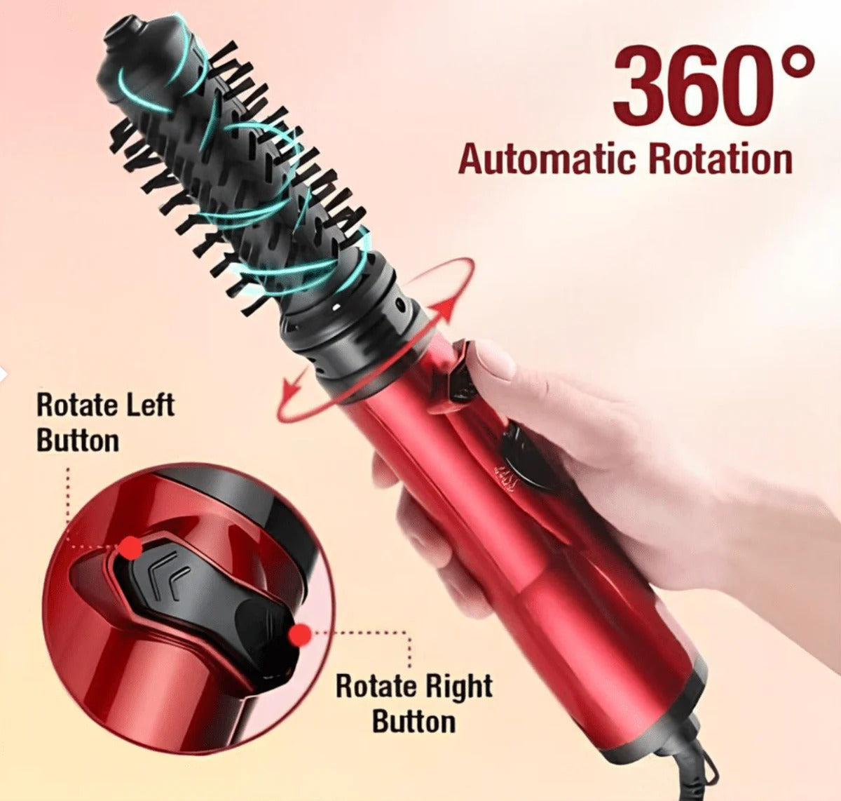 Brosse soufflante rotative avec 2 brosses interchangeables