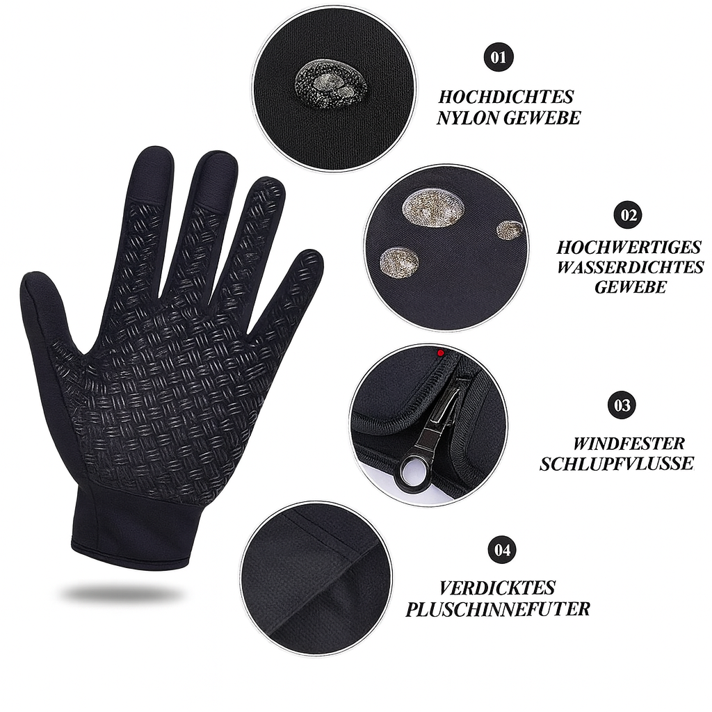 Gants d’hiver doublés polaire compatibles écrans tactiles
