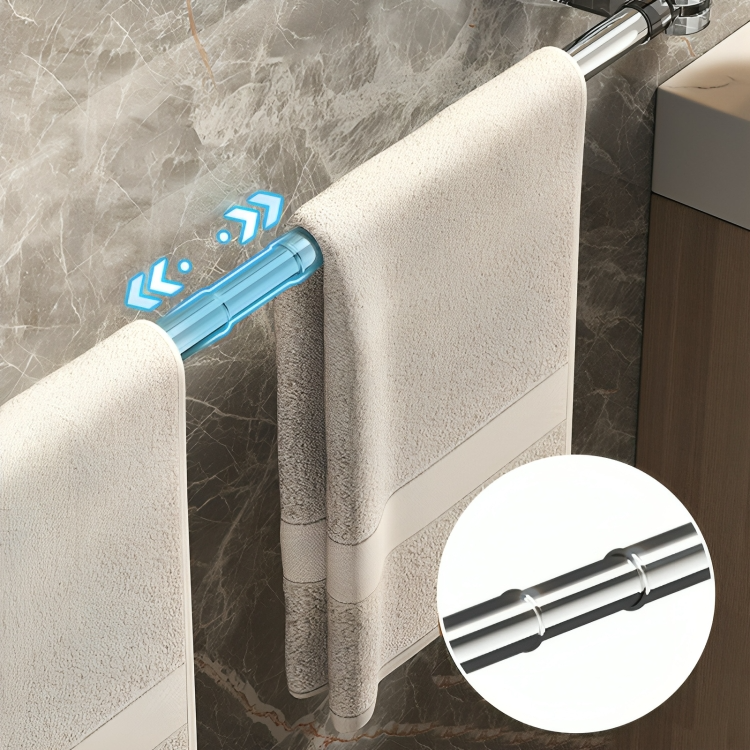 Porte-serviettes télescopique à ventouses